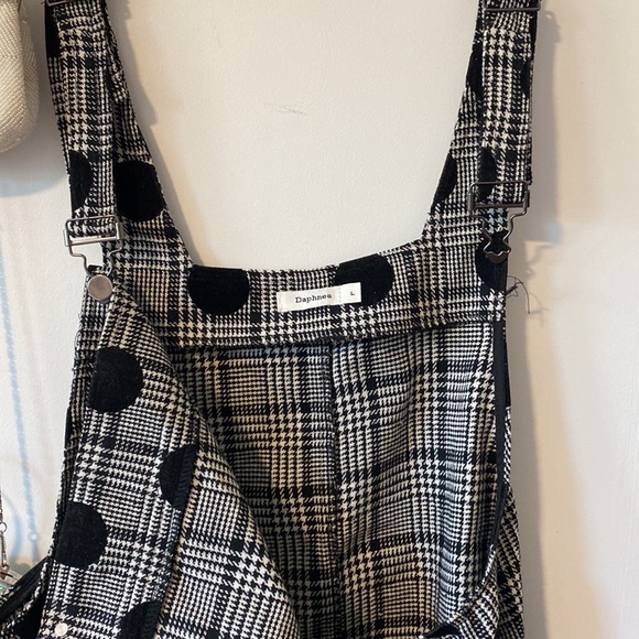 Polka dot plaid pinafore dress - Picture 3 of 3